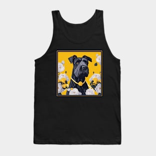 Dogs, giant schnauzer and flowers, dog, style vector (yellow version giant schnauzer) Tank Top